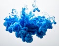 Blue Ink Spreading in Water Royalty Free Stock Photo
