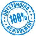 Blue ink stamp outstanding achievement