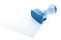 Blue Ink stamp over white paper Royalty Free Stock Photo