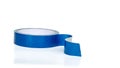 Blue insulating tape roll Royalty Free Stock Photo