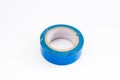 Blue insulating tape on a white background Royalty Free Stock Photo