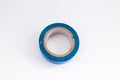 Blue insulating tape on a white background Royalty Free Stock Photo