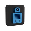 Blue Intercom icon isolated on transparent background. Black square button.