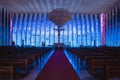 Blue interior of the Dom Bosco Church in Brasilia, Brazil Royalty Free Stock Photo