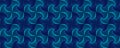 Blue interlocking fractal tessellations geometric seamless pattern vector design.