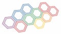 Blue Interlocking Hexagon Chain Geometric Art, vector design Generative AI Royalty Free Stock Photo