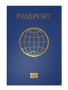 Blue international passport front cover