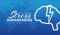 Blue International Stress Awareness Week Illustration