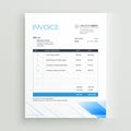 Blue invoice template design Royalty Free Stock Photo