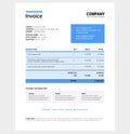 Blue invoice template design vector Royalty Free Stock Photo