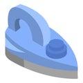 Blue iron icon, isometric style