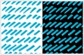 Blue Irregular Hand Drawn Stripes Layout. Set of 2 Cute Abstract Brush Lines Vector Pattern.