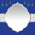 Blue Islamic Backgound. Blue Islamic Wallpaper with Ornament Royalty Free Stock Photo