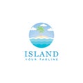 Island logo design, design beach circle theme