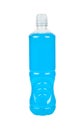 Blue isotonic drink in plastic bottle