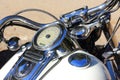 Blue Italian motorcycle Royalty Free Stock Photo