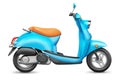 Blue Italian scooter. Orthographic side view. Royalty Free Stock Photo