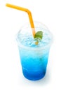 Blue italian soda in takeaway cup Royalty Free Stock Photo