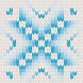 Blue Jacquard Fairisle Seamless Knitting Pattern. EPS 10 vector