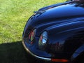 Blue Jaguar With Hood Ornament