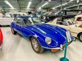 Blue 1972 Jaguar V12 Cabriolet on Display at the National Transport Museum