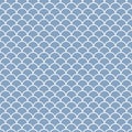 Blue Japanese scallops seamless pattern
