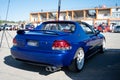 Blue Japanese sports car Honda CR-X Del Sol at an exhibition