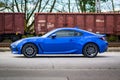 Blue Japanese sports car Subaru BRZ