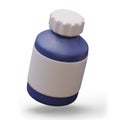 Blue jar with white screw cap. Blank label, mockup. Place for name, logo, brand Royalty Free Stock Photo
