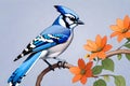 Blue Jay bird animal backyard feeder birds Royalty Free Stock Photo