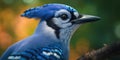 Blue jay on a branch. Bird in the forest. Ornithology. Generative AI Royalty Free Stock Photo