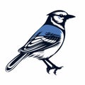 Blue Jay Crest Bird Design Vector Illustration Royalty Free Stock Photo