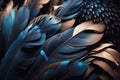 Blue jay feathers background. Illustration AI Generative Royalty Free Stock Photo