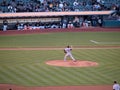 Blue Jays Pitcher Shaun Marcum steps forward to throws pitch Royalty Free Stock Photo