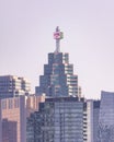 Blue Jays symbol on the top of the TD Tower sign at the start of the MLB baseball season Royalty Free Stock Photo