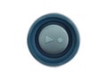Blue JBL Flip 5 portable Bluetooth speaker isolated on white background. Royalty Free Stock Photo