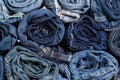 Blue jean background .Blue denim jeans texture Royalty Free Stock Photo