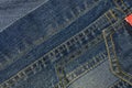 Blue jean denim texture background. Royalty Free Stock Photo