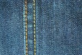 Blue jean seams Royalty Free Stock Photo