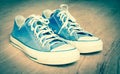 Blue jean sneaker vintage Royalty Free Stock Photo