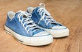 Blue jean sneaker Royalty Free Stock Photo