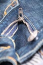 Blue Jean zipper Royalty Free Stock Photo