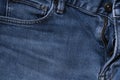 Blue jeans apparel and brown cord fabric background texture, cloth garment concept