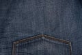 Blue jeans back view  fabric structure Royalty Free Stock Photo