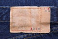 Blue jeans blank leather label