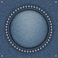 Blue jeans circle frame Royalty Free Stock Photo