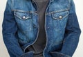 Blue jeans classic jacket young style trendy fashion denim clothes