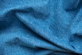 Blue Jeans Cotton Fabric Crumpled Effect Denim Texture Background