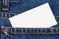 Blue jeans detail with blank badge Royalty Free Stock Photo