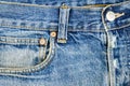 Blue jeans fabric with pocket Royalty Free Stock Photo